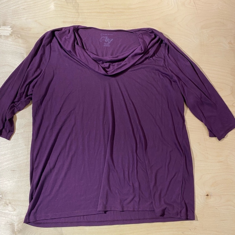 Just  my Size Cowl Neck Long Sleeve Blouse 3X (22W-24W) (BJ)